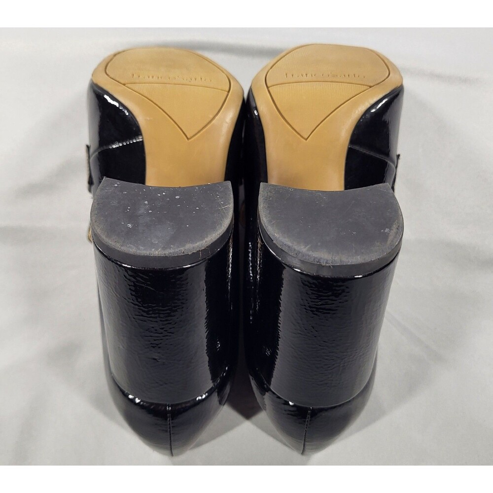 Franco Sarto Kaylee Patent Loafer Pumps Black Taupe Block Heel Square Toe Sz 10M - Picture 3 of 13